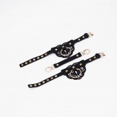 Черные оковы с золотистой фурнитурой - Crazy Handmade - купить с доставкой в Невинномысске