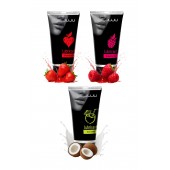Набор из 3 съедобных лубрикантов JUJU (клубника, малина, кокос) - JuJu - купить с доставкой в Невинномысске