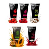 Набор из 5 съедобных лубрикантов JUJU (клубника, малина, тропические фрукты, вишня, кокос) - JuJu - купить с доставкой в Невинномысске