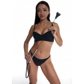 Стек с черным кожаным наконечником в виде сердца и металлической ручкой - 67 см. - Crazy Handmade - купить с доставкой в Невинномысске