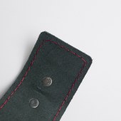 Черные кожаные наручники с красной строчкой - Crazy Handmade - купить с доставкой в Невинномысске