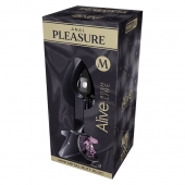 Серебристая анальная втулка Mini Metal Butt Plug Size M с розовым кристаллом - Adrien Lastic