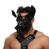 Черная кожаная маска «Собака» - Crazy Handmade - купить с доставкой в Невинномысске