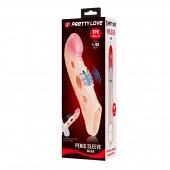 Телесная удлиняющая насадка с рельефом и вибрацией Brad - 21,3 см. - Baile - в Невинномысске купить с доставкой