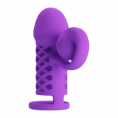 Фиолетовая вибронасадка с клиторальным отростком Harden - Baile - в Невинномысске купить с доставкой