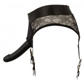 Черный женский страпон Strap-on Set: трусики и насадка - Orion - купить с доставкой в Невинномысске