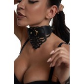 Фигурный чокер с узорами и золотистой фурнитурой - Crazy Handmade - купить с доставкой в Невинномысске