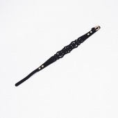 Черный ажурный чокер с золотистой фурнитурой - Crazy Handmade - купить с доставкой в Невинномысске