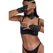 Фигурный набор для БДСМ-игр с узорами и золотистой фурнитурой - Crazy Handmade - купить с доставкой в Невинномысске