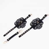 Черный фигурные оковы с золотистой фурнитурой - Crazy Handmade - купить с доставкой в Невинномысске