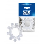 Прозрачное эрекционное кольцо со стимулирующими шариками - Sex Expert - в Невинномысске купить с доставкой