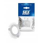 Эластичное эрекционное кольцо с 3 шариками и шипами - Sex Expert - в Невинномысске купить с доставкой