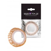 Эрекционное кольцо с бежевыми «ресничками» - Sextaz - в Невинномысске купить с доставкой
