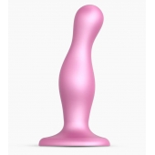 Розовая насадка Strap-On-Me Dildo Plug Curvy size M - Strap-on-me - купить с доставкой в Невинномысске