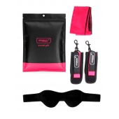 Черно-розовый эротический набор: маска, наручники и повязка - Erokay - купить с доставкой в Невинномысске