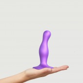 Фиолетовая насадка Strap-On-Me Dildo Plug Curvy size S - Strap-on-me - купить с доставкой в Невинномысске
