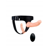 Женский страпон с 2 насадками, вибрацией и пультом ДУ - Erowoman-Eroman - купить с доставкой в Невинномысске