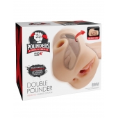 Телесный мастурбатор с вибрацией Double Pounder Vibrating Squeeze Stroker - Pipedream - в Невинномысске купить с доставкой