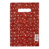 Красный подарочный новогодний пакет с вырубной ручкой (20х30 см) - Сима-Ленд - купить с доставкой в Невинномысске