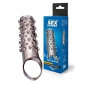 Дымчатая насадка на пенис с шипами и выпуклостями - 12 см. - Sex Expert - в Невинномысске купить с доставкой