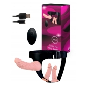 Женский страпон с 3 насадками и вибрацией - Erowoman-Eroman - купить с доставкой в Невинномысске