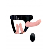 Женский страпон с 3 насадками и вибрацией - Erowoman-Eroman - купить с доставкой в Невинномысске