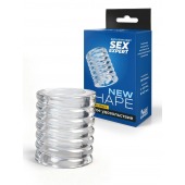 Прозрачная сквозная насадка на пенис с ребрышками - Sex Expert - в Невинномысске купить с доставкой