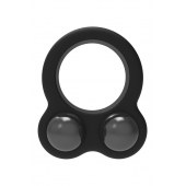 Черное эрекционное кольцо с утяжелителями Cockring Dual Weight - Dream Toys - в Невинномысске купить с доставкой