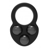 Черное эрекционное кольцо с утяжелителями - Dream Toys - в Невинномысске купить с доставкой