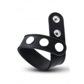 Черное эрекционное кольцо на кнопках - Blush Novelties - в Невинномысске купить с доставкой