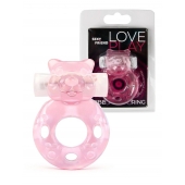Розовое эрекционное виброкольцо в форме мишки - 1137 - в Невинномысске купить с доставкой