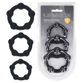 Набор из 3 эрекционных колец Beaded Silicone Cockring Set - Shots Media BV - в Невинномысске купить с доставкой