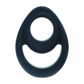 Черное эрекционное кольцо Double Ergo Silicone Cockring - Shots Media BV - в Невинномысске купить с доставкой