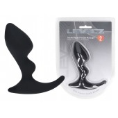 Черная анальная пробка для массажа простаты Double Ripple Silicone Prostate Massager - Shots Media BV - в Невинномысске купить с доставкой