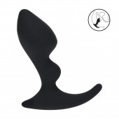 Черная анальная пробка для массажа простаты Double Ripple Silicone Prostate Massager - Shots Media BV - в Невинномысске купить с доставкой