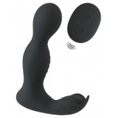 Черная анальная пробка с вибрацией, вращением и пультом ДУ RC Butt Plug with 2 Functions - Orion - в Невинномысске купить с доставкой