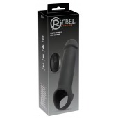 Черная вибронасадка для пениса с хомутом для мошонки и пультом ДУ Remote Controlled Penis Extension - Orion - в Невинномысске купить с доставкой