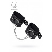 Черные оковы из толстой кожи с люверсами - Pecado - купить с доставкой в Невинномысске