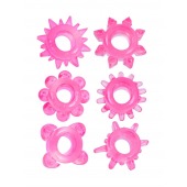 Набор из 6 розовых эрекционных колец с различным рельефом - Erowoman-Eroman - в Невинномысске купить с доставкой