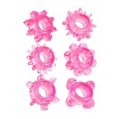 Набор из 6 розовых эрекционных колец с различным рельефом - Erowoman-Eroman - в Невинномысске купить с доставкой