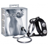 Подхват для мошонки с 3 съемными эрекционными кольцами Leder-Riemen - Orion - в Невинномысске купить с доставкой