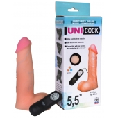 Фаллическая насадка Харнесс UNICOCK 5,5  с вибрацией - 17 см. - LOVETOY (А-Полимер) - купить с доставкой в Невинномысске