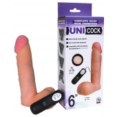 Фаллическая насадка Харнесс UNICOCK 6  с вибрацией - 18 см. - LOVETOY (А-Полимер) - купить с доставкой в Невинномысске