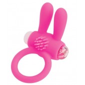 Розовое эрекционное виброкольцо A-toys с ушками - A-toys - в Невинномысске купить с доставкой