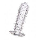 Гелевая прозрачная насадка c шипами - 12 см. - Toyfa Basic - в Невинномысске купить с доставкой