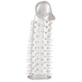 Прозрачная насадка на половой член с закрытой головкой и шипами - 12,5 см. - Toyfa Basic - в Невинномысске купить с доставкой