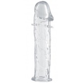 Гладкая прозрачная насадка с усиками под головкой - 12,5 см. - Toyfa Basic - в Невинномысске купить с доставкой