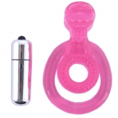 Розовая вибронасадка со стимулятор клитора   Язычок - Toyfa Basic - в Невинномысске купить с доставкой