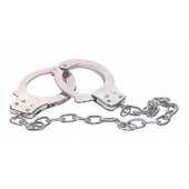 Наручники из металла с длинной цепочкой CHROME HANDCUFFS METAL HANDCUFFS W. KEY - NMC - купить с доставкой в Невинномысске