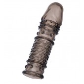 Дымчатая закрытая насадка ToyFa XLover с чешуйками и пупырышками - 13,5 см. - ToyFa - в Невинномысске купить с доставкой